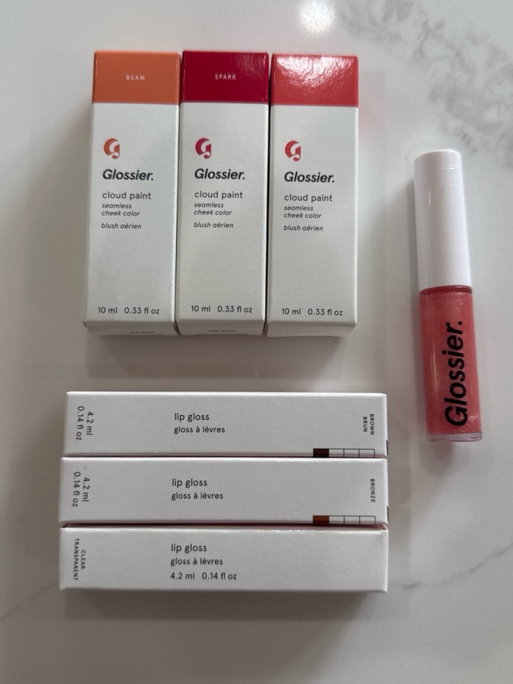 NEW Glossier Makeup Bundle | Cloud Paint & Lip Gloss | 7 Pieces | Sealed